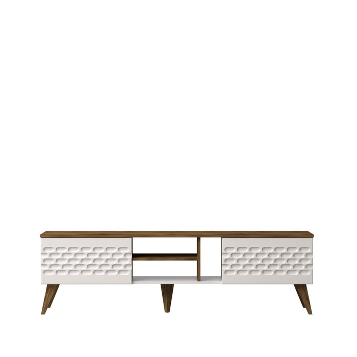 Hanah Home Soporte de TV Blanco y Nogal Hanah Home Soporte de TV Blanco y Nogal